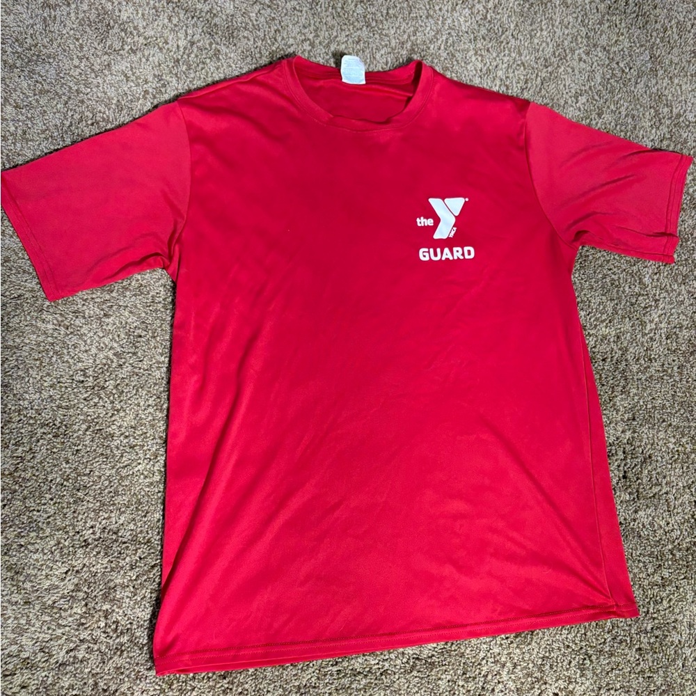 YMCA Red Short Sleeve Tee Vibrant Crew Neck